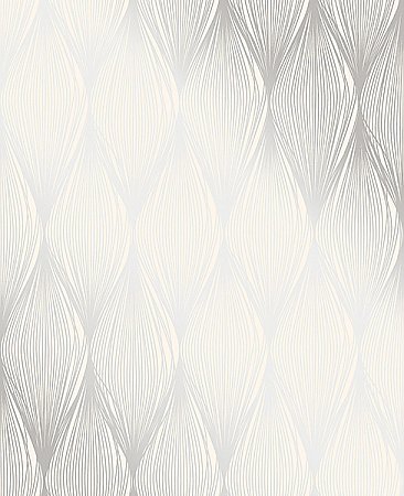 Gleam Silver Linear Ogee Wallpaper