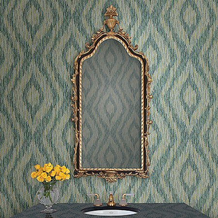 Ethereal Green Ogee Wallpaper