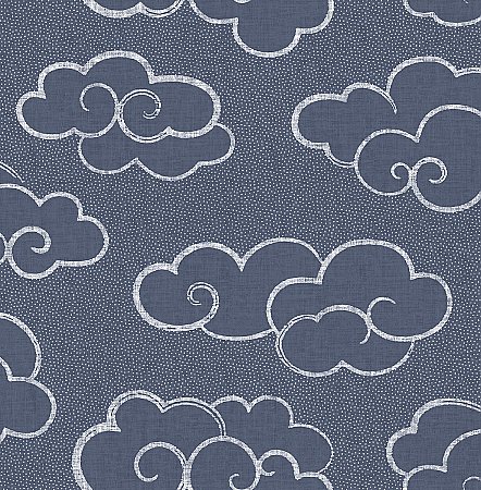 Skylark Navy Cloud Wallpaper