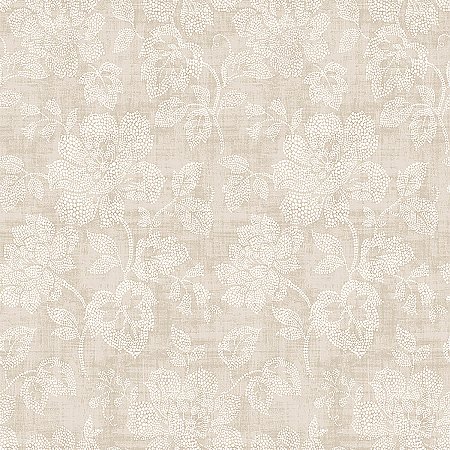 Tansy Neutral Floral Scroll Wallpaper
