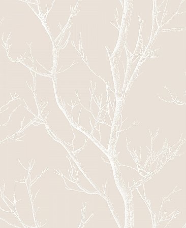 Laelia Beige Silhouette Tree Wallpaper