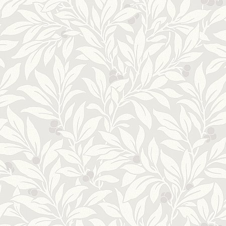 Fasciata Silver Mulberry Leaf Wallpaper