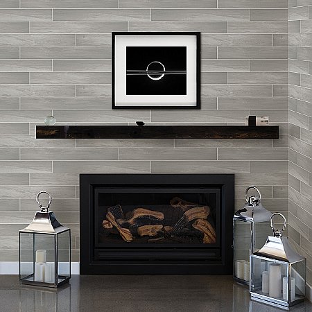 Nika Grey Sleek Wood Wallpaper