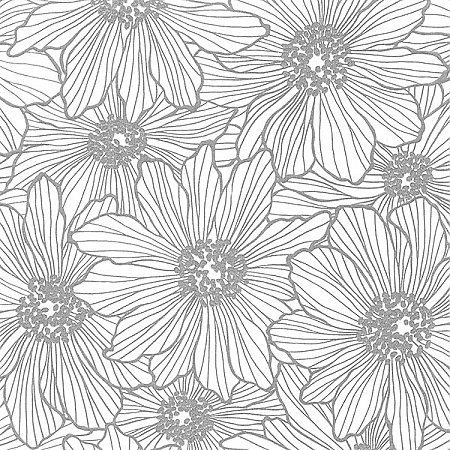 Vivienne Silver Floral Wallpaper