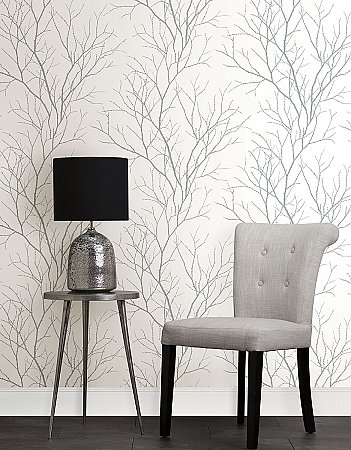 Zola Grey Tree Branch Wallpaper