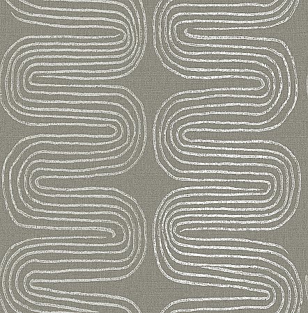 Zephyr Brown Abstract Stripe Wallpaper