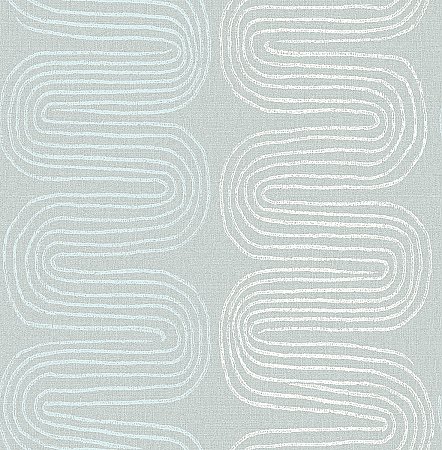 Zephyr Light Blue Abstract Stripe Wallpaper