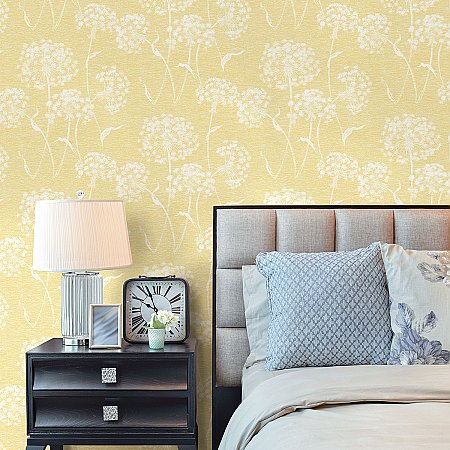 Carolyn Yellow Dandelion Wallpaper