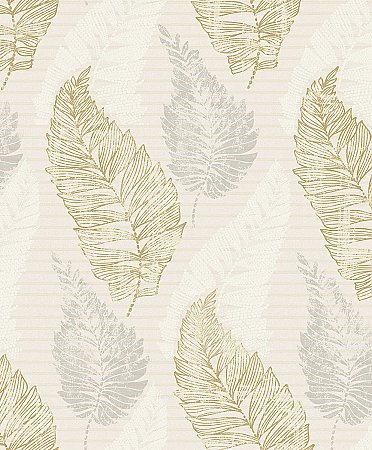 Rosemary Cream Leaf Wallpaper