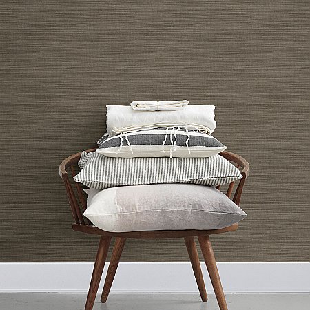 Ashleigh Taupe Linen Texture Wallpaper