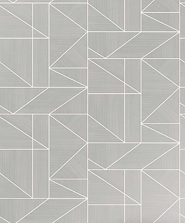 Ina Silver Geometric Wallpaper