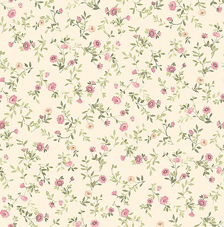Catlett Pink Floral Toss Wallpaper