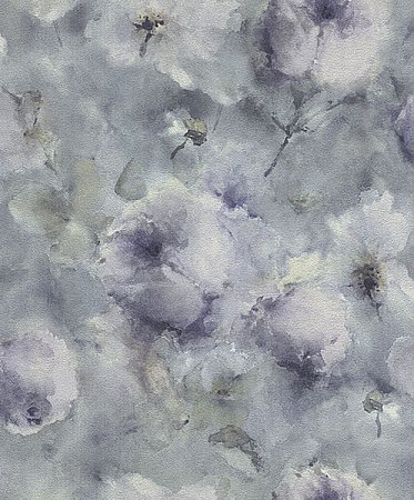 Innocent Blue Watercolor Floral Wallpaper