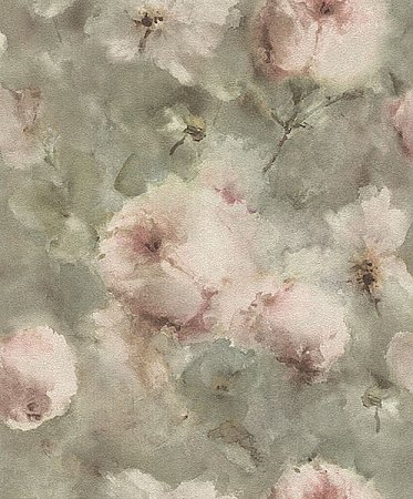 Innocent Light Brown Watercolor Floral Wallpaper