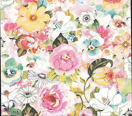 Baldwin Multicolor Watercolor Floral Wallpaper