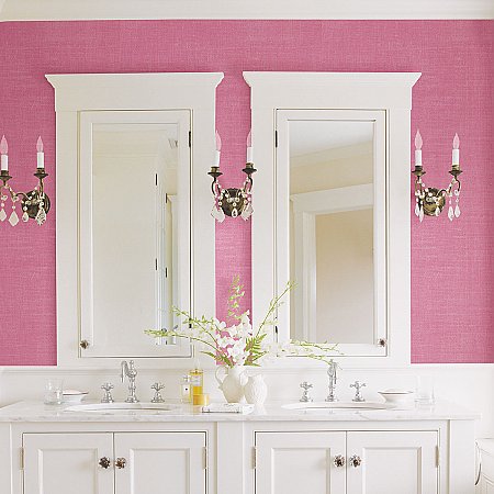 Langston Pink Linen Texture Wallpaper