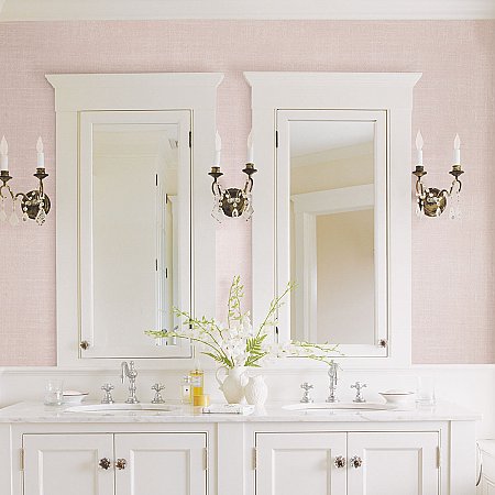 Langston Light Pink Linen Texture Wallpaper