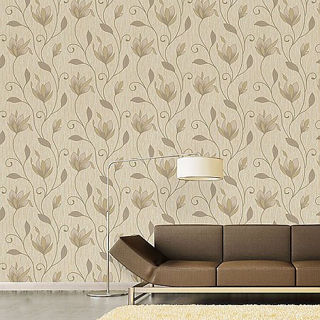 Gallagher Champagne Floral Trail Wallpaper