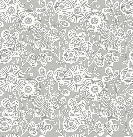 Ana Grey Floral Wallpaper