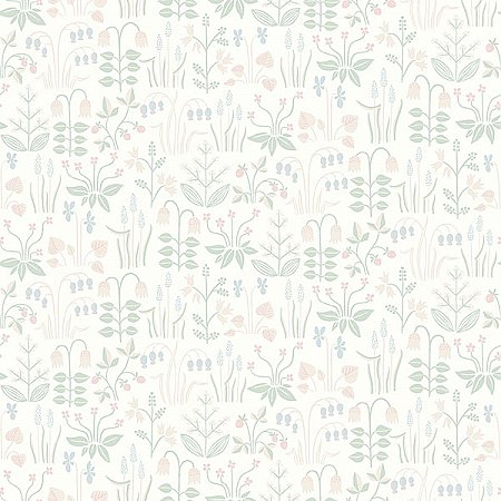 Strawberry Field Cream Garden Wallpaper