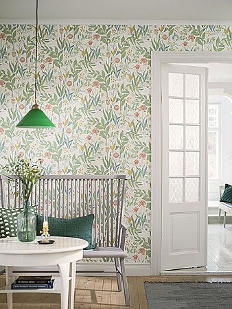 Spring Garden Off-White Botanical Wallpaper