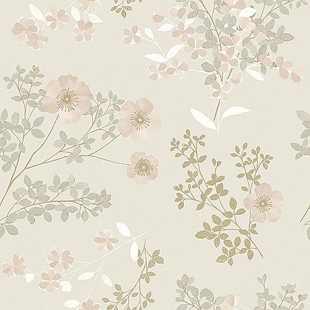 Prairie Rose Blush Floral Wallpaper