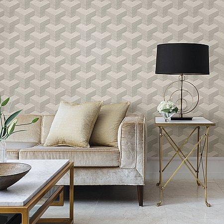 Y Knot Light Grey Geometric Texture Wallpaper