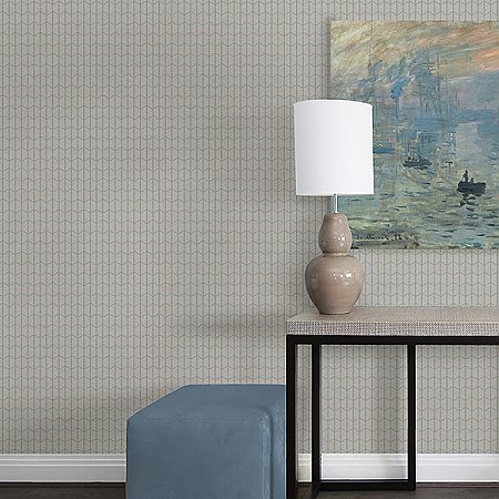 Gauntlet Light Grey Geometric Wallpaper