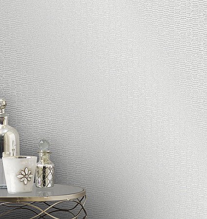 Fleur Silver Texture Wallpaper