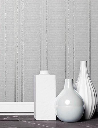 Thierry Grey Stripe Wallpaper