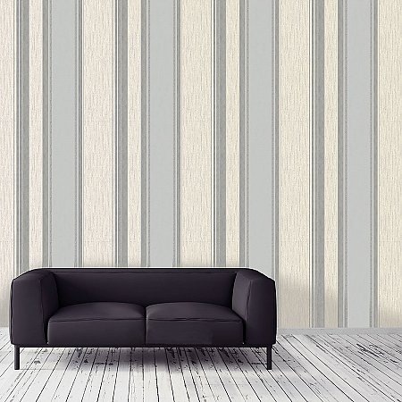 Mirabelle Silver Stripe Wallpaper
