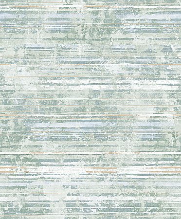 Makayla Sea Green Distressed Stripe Wallpaper