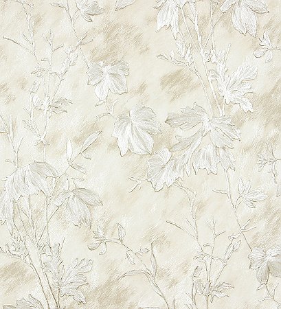 Portofino Off-White Cow Leaves Wallpaper