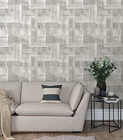 Trosa Grey Brushstroke Wallpaper