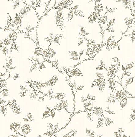 Jeanie Taupe Tree Wallpaper