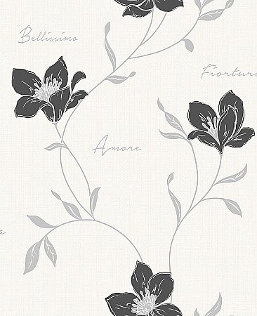 Mischa Black Floral Wallpaper