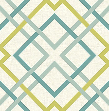 Saltire Emile Turquoise Lattice Wallpaper