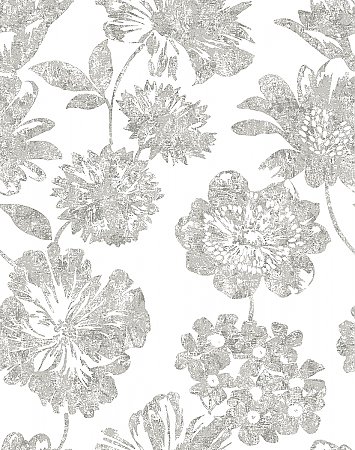 Folia Taupe Floral Wallpaper