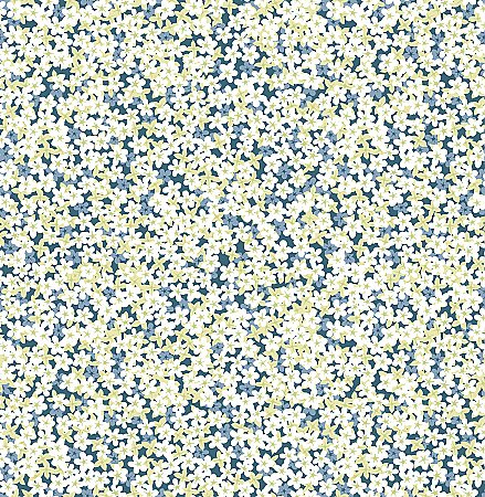 Giverny Blue Miniature Floral Wallpaper