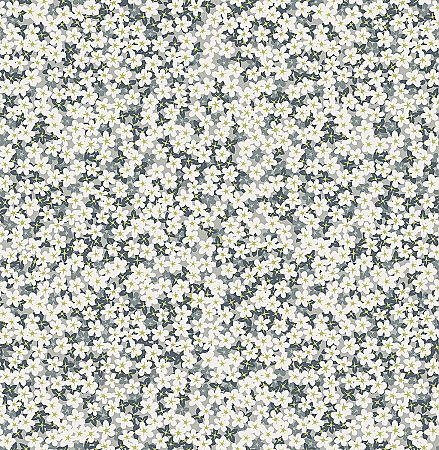 Giverny Grey Miniature Floral Wallpaper