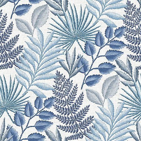 Palomas Blue Botanical Wallpaper
