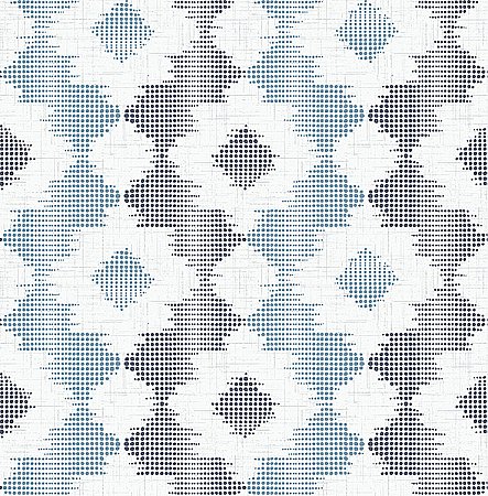 Babylon Blue Abstract Floral Wallpaper