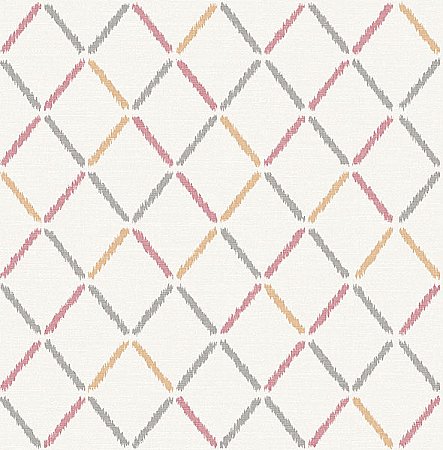 Allotrope Rose Linen Geometric Wallpaper