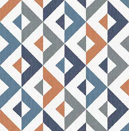 Seesaw Multicolor Geometric Faux Linen Wallpaper