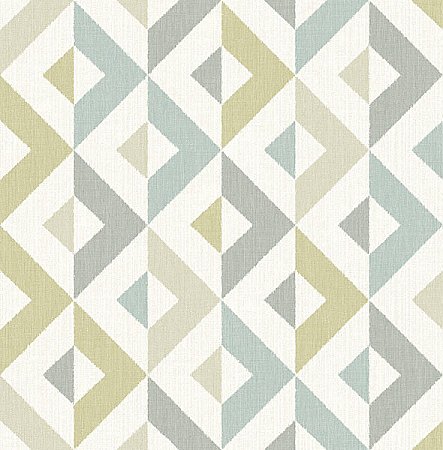 Seesaw Grey Geometric Faux Linen Wallpaper