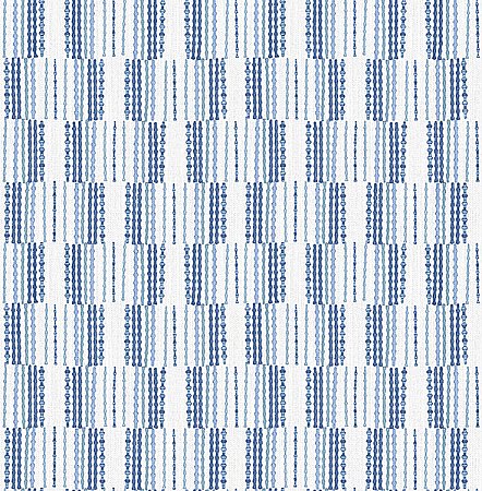 Burgen Blue Geometric Linen Wallpaper