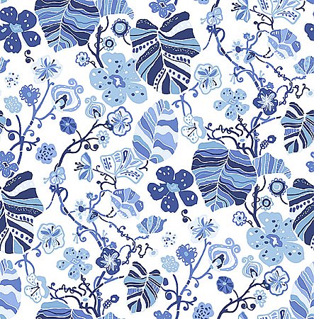 Gwyneth Indigo Floral Wallpaper