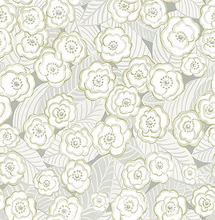 Emery Grey Floral Wallpaper