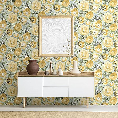Orla Yellow Floral Wallpaper