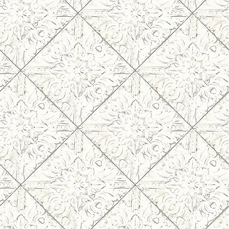 Brandi White Tin Tile Wallpaper